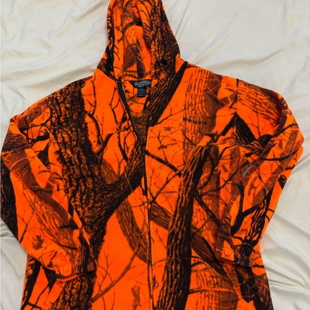 Orange Camouflage Hooded Jacket